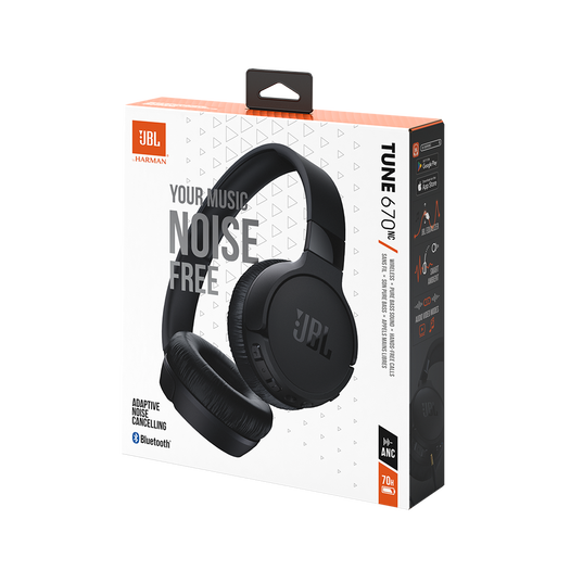 JBL Tune 670NC - Black - Adaptive Noise Cancelling Wireless On-Ear Headphones - Detailshot 10